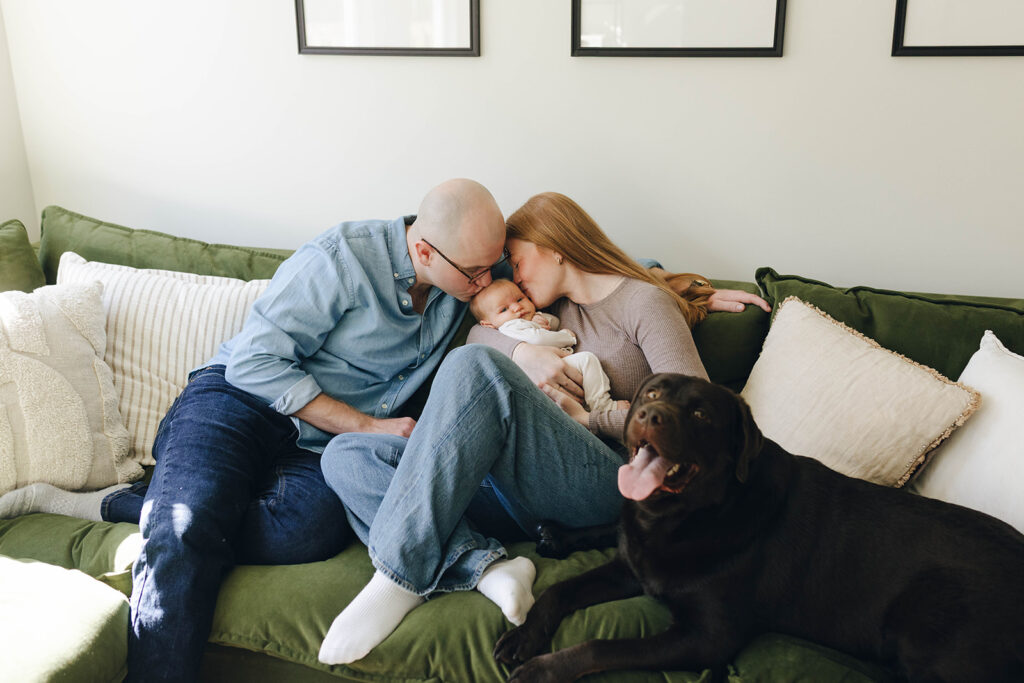 Candid newborn family photos in wilmington north carolina