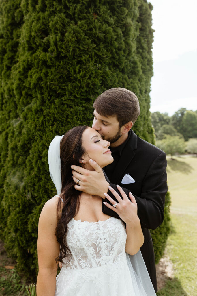 Sunset photos of couple in the mountains at a North Carolina Wedding