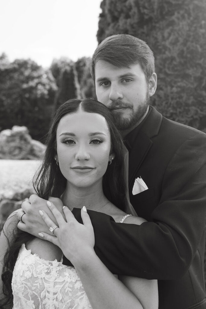 Sunset photos of couple in the mountains at a North Carolina Wedding