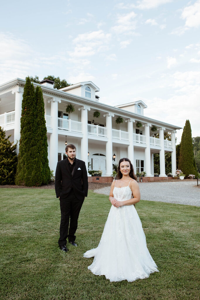 Sunset photos of couple in the mountains at a North Carolina Wedding
